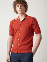 AAGAR COTTON TERRY RED SHIRT WITH SHORT SLEEVES