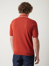 AAGAR COTTON TERRY RED SHIRT WITH SHORT SLEEVES