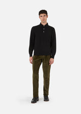 PANTALONI AANTIOCO IN COTONE STRETCH E VELLUTO LISCIO CON PINCES