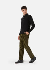 PANTALONI AANTIOCO IN COTONE STRETCH E VELLUTO LISCIO CON PINCES