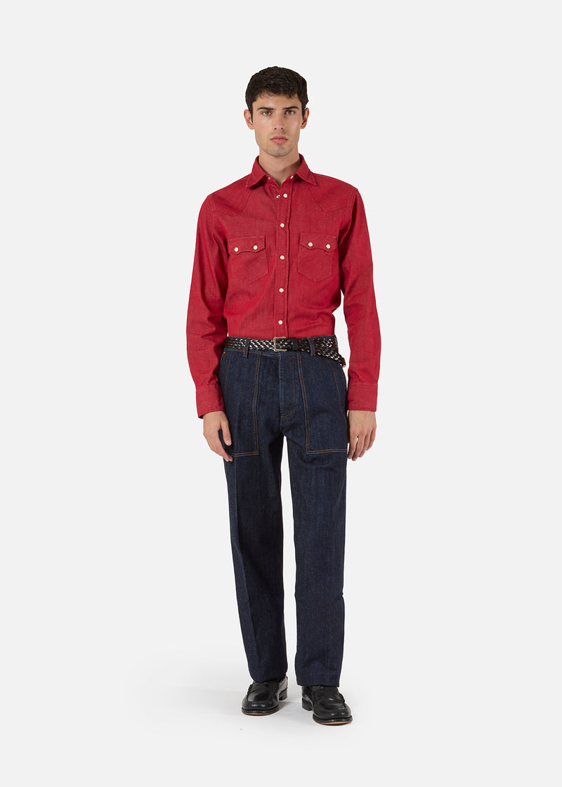AARIOSTO DENIM WESTERN SHIRT