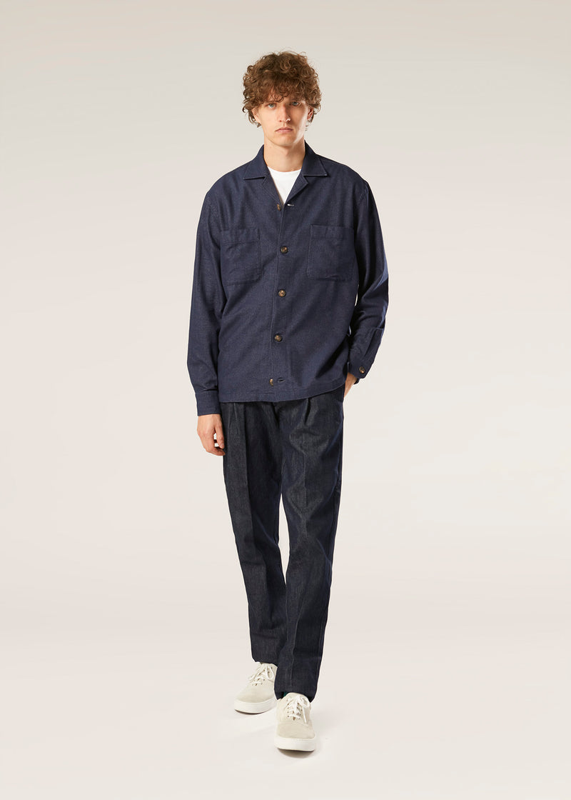 AABBA BLUE COTTON OVERSHIRT