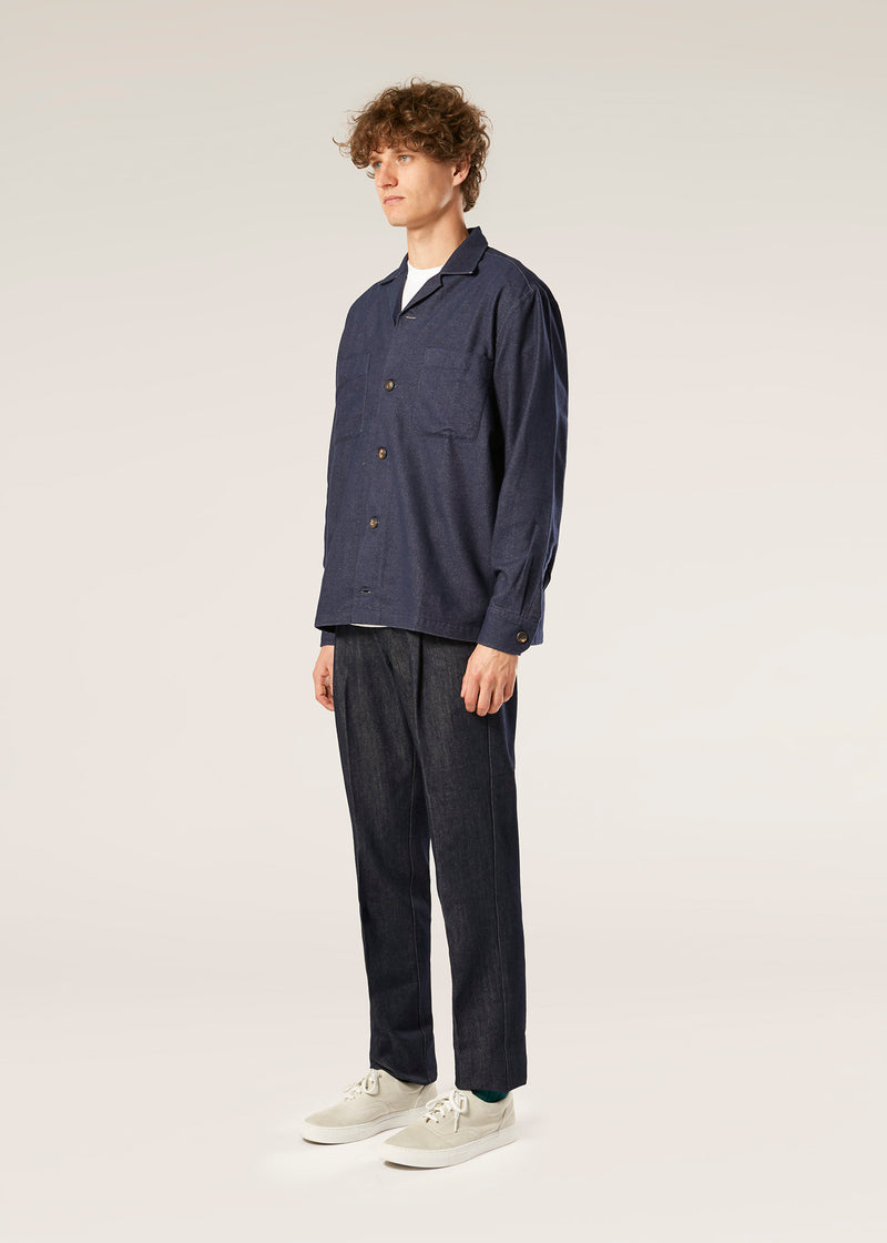 AABBA BLUE COTTON OVERSHIRT