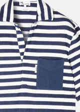AADEO COTTON - TERRY STRIPED POLOSHIRT