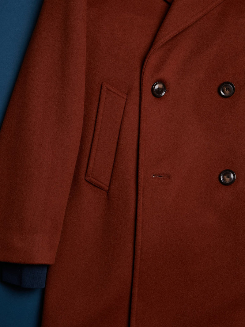 AALBANY RUST DOUBLE BREASTED COAT