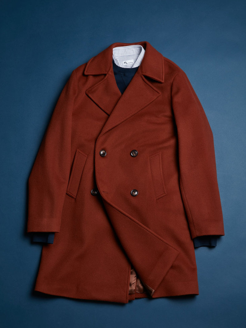 AALBANY RUST DOUBLE BREASTED COAT
