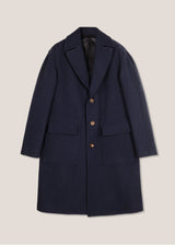 AAMBURGO NAVY BLUE SINGLE-BREASTED COAT