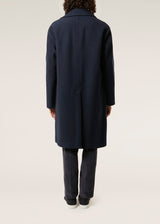 AAMBURGO NAVY BLUE SINGLE-BREASTED COAT