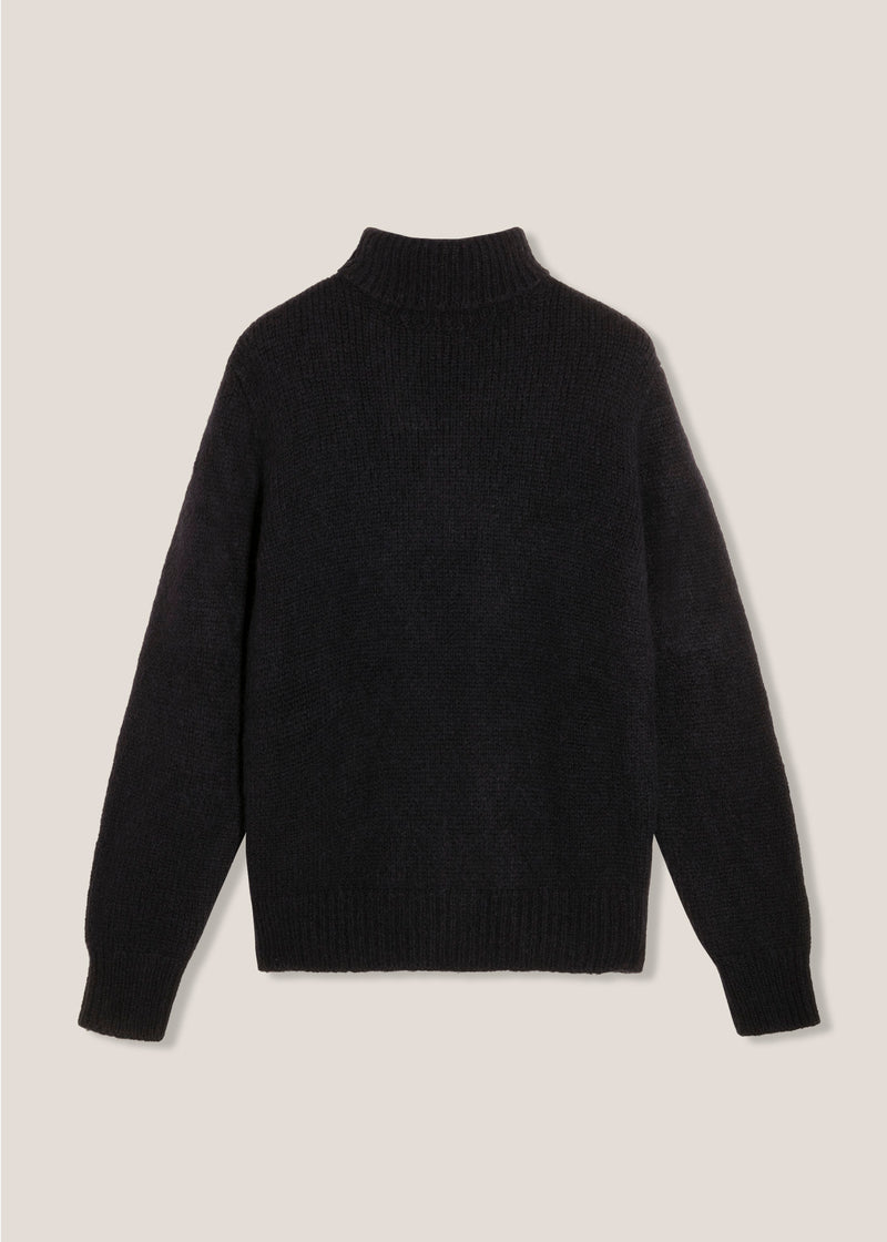 AAMINTORE NAVY BLUE WOOL TURTLENECK