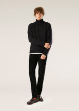 AAMINTORE NAVY BLUE WOOL TURTLENECK