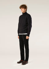 AAMINTORE NAVY BLUE WOOL TURTLENECK