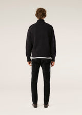 AAMINTORE NAVY BLUE WOOL TURTLENECK