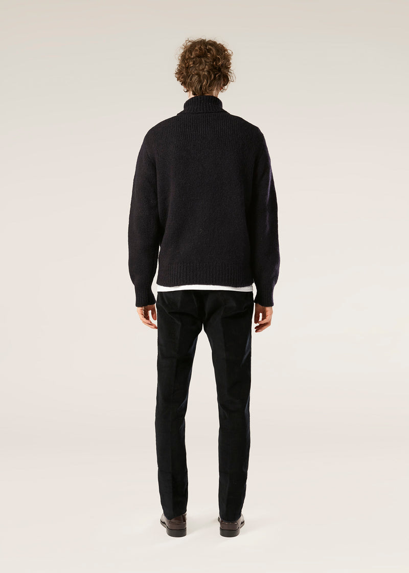AAMINTORE NAVY BLUE WOOL TURTLENECK