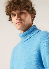 AAMINTORE LIGHT BLUE WOOL TURTLENECK