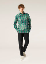 AANTERO GREEN FLANNEL CHECKED SHIRT