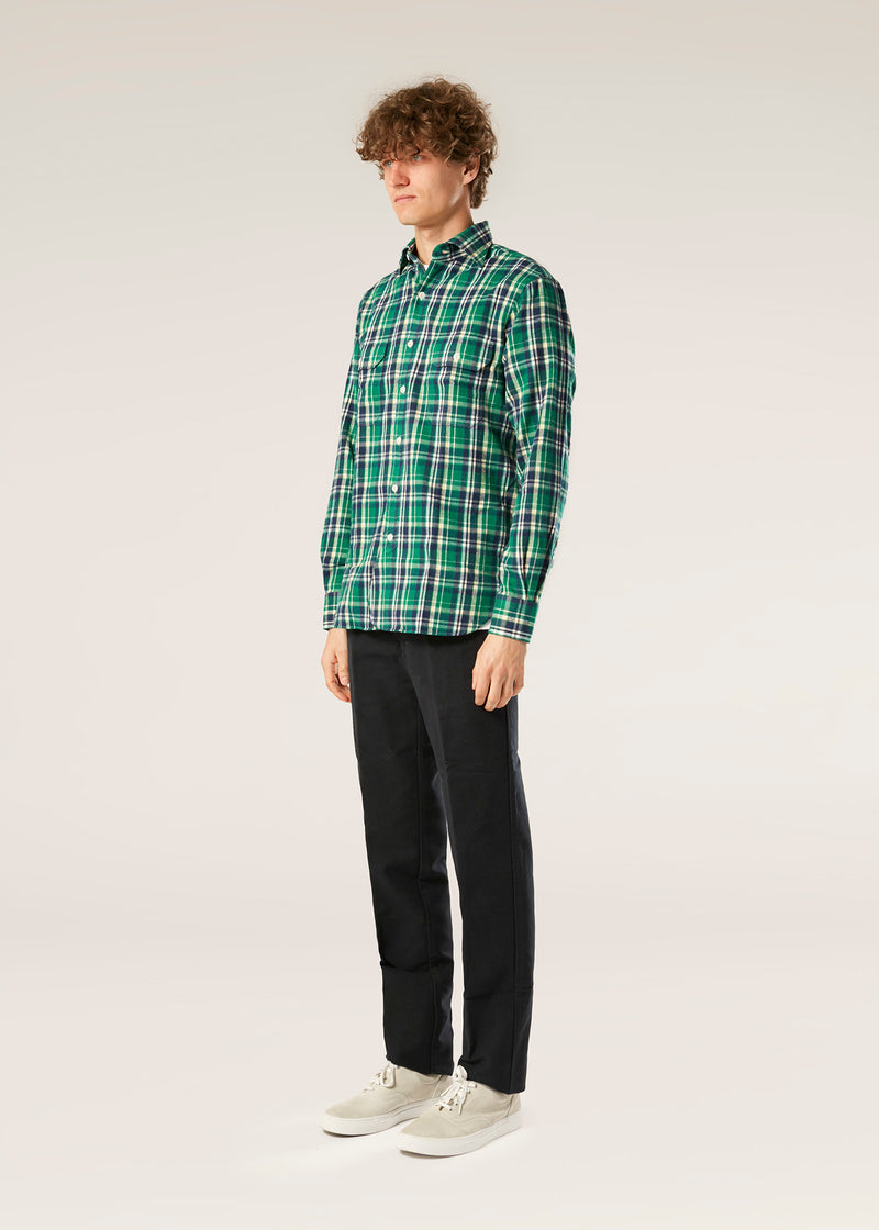 AANTERO GREEN FLANNEL CHECKED SHIRT