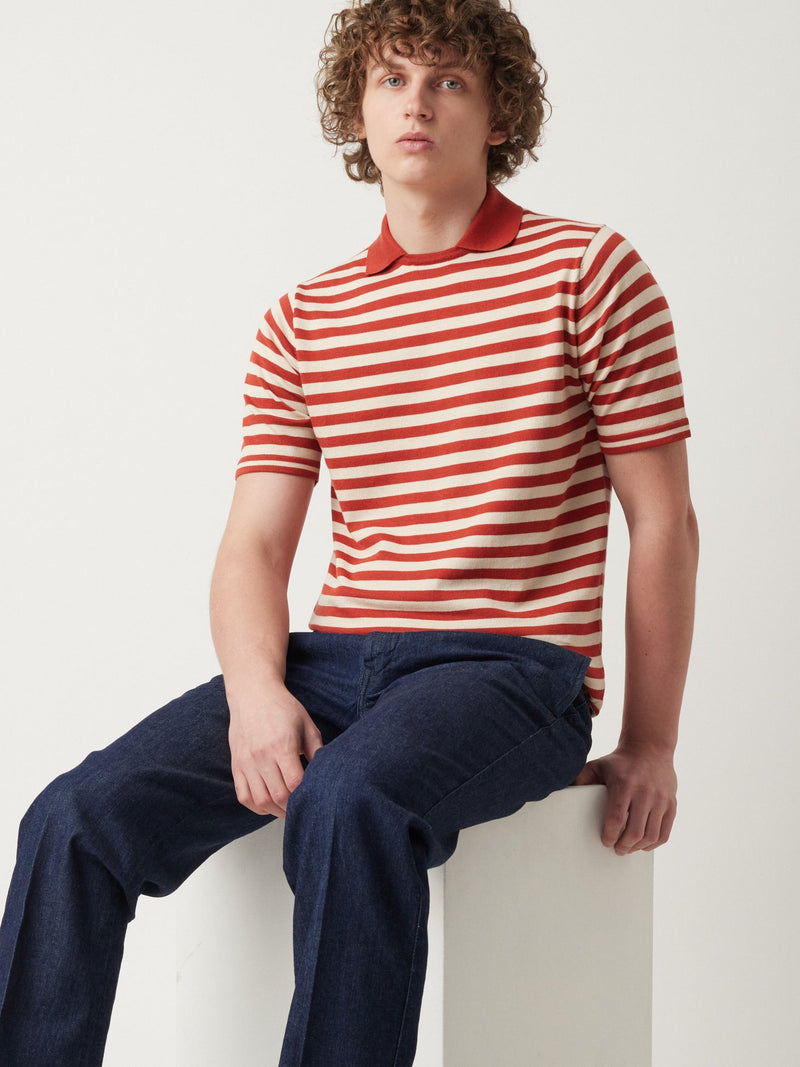 AARDESIA STRIPED CREWNECK WITH SHORT SLEEVES
