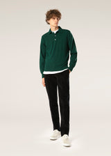 AARIC GREEN WOOL POLO SHIRT